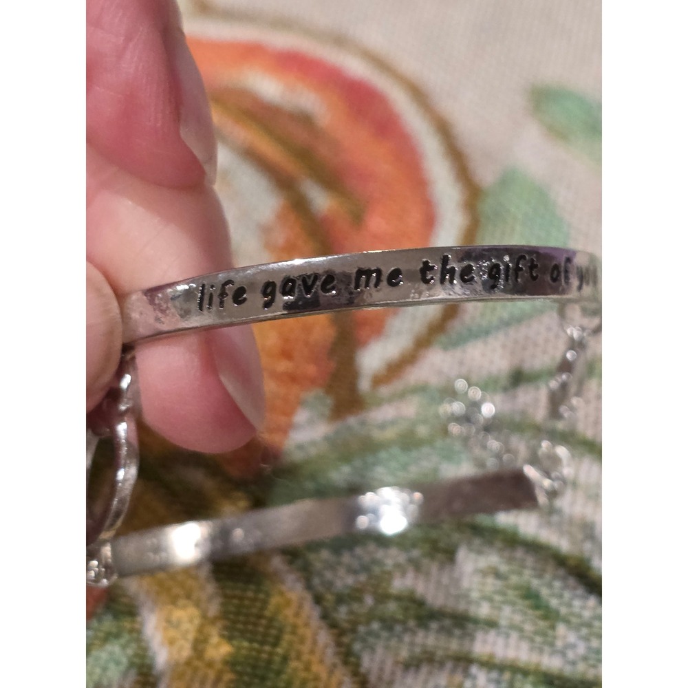 Granddaughter Infinity Heart Bracelet Silver Tone Inspirational Message‎ Gift - Picture 2 of 5